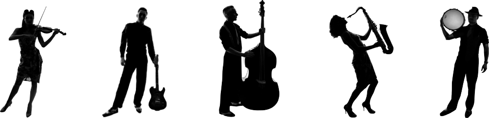 Swing Commanders Full Band Silhouette - Double Bass (1003x242), Png Download