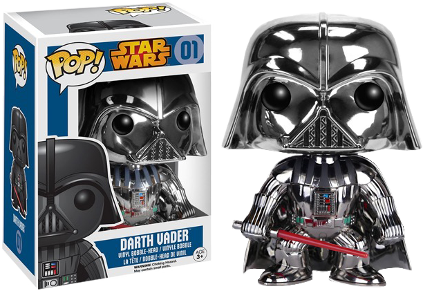 Star - Chrome Darth Vader Pop (612x421), Png Download