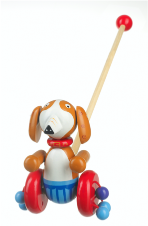 Winnie The Pooh & Piglet Cart - Orange Tree Toys Push Along Wooden Sammy (450x450), Png Download