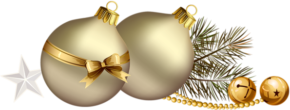 Boule Noel Png - Bolas De Navidad Doradas Png (600x255), Png Download
