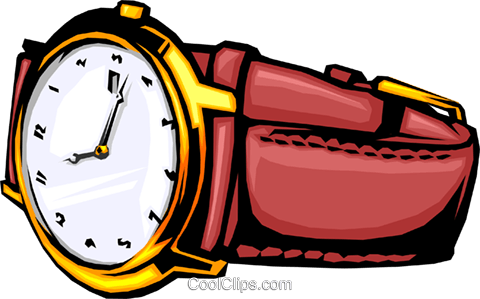 Wristwatch Royalty Free Vector Clip Art Illustration - Wrist Watch Clipart Png (480x299), Png Download