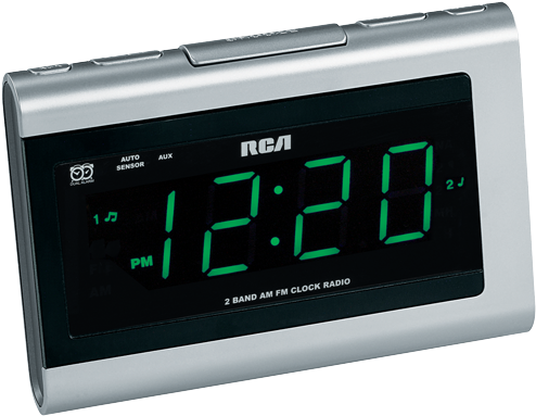 Dual Wake Clock Radio With Smartsnooze And - Rca Rp5420 Dual-wake Am/fm Clock Radio (500x500), Png Download