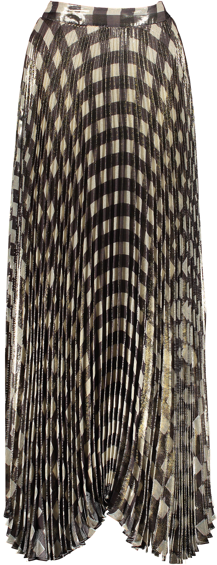 Katz Sunburst Pleated Maxi Skirt Check Plaid Soft White - Skirt (1280x1920), Png Download