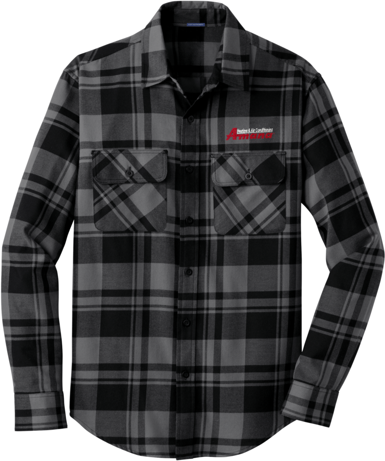 A1820m Men's Plaid Flannel Shirt - Black Plaid Flannel Mens (1024x1024), Png Download