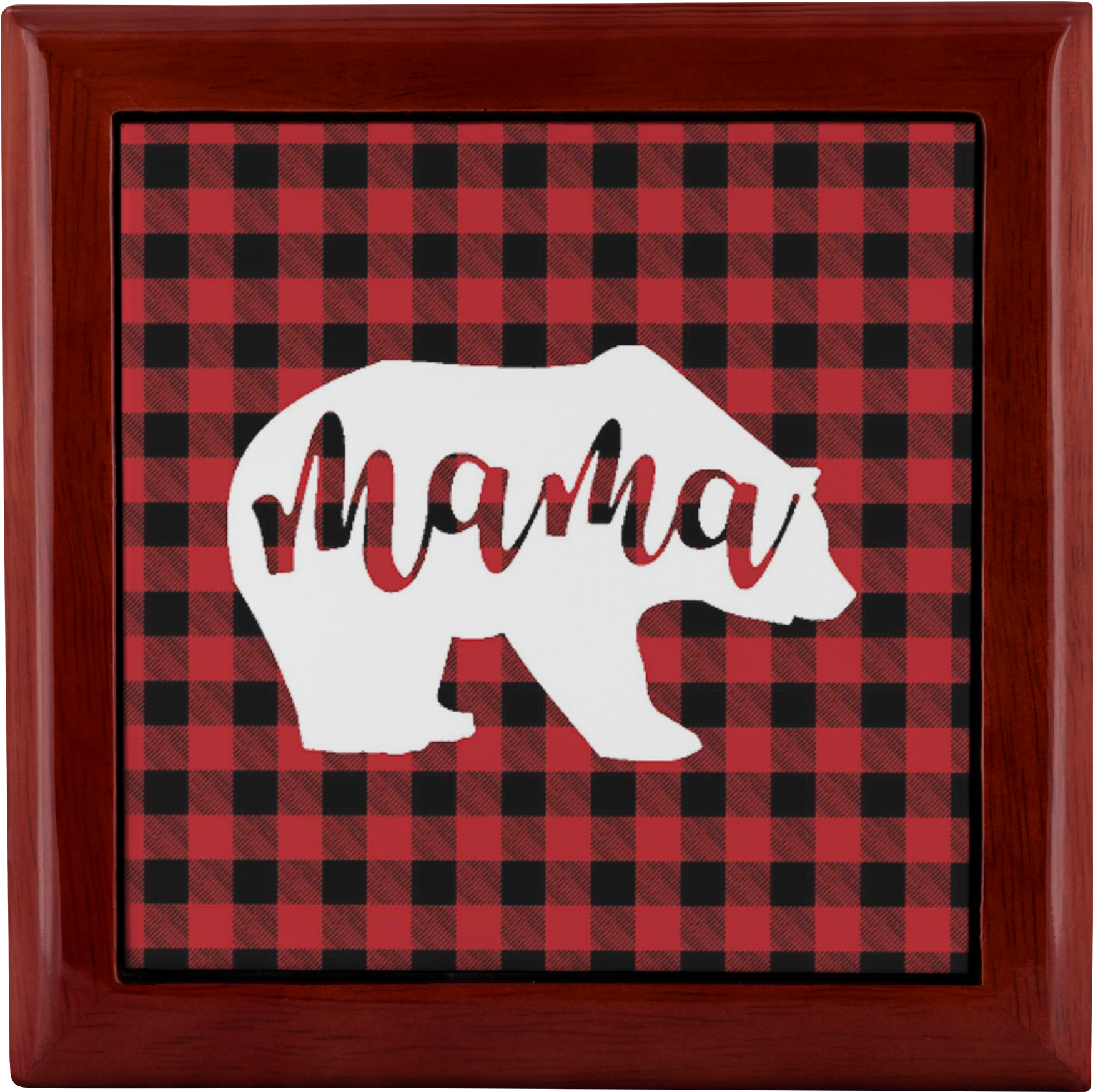 Mama Bear Red Buffalo Plaid Jewelry Box Tessa Mae Designs - Creepypasta Lazari X Eyeless Jack (2000x2000), Png Download