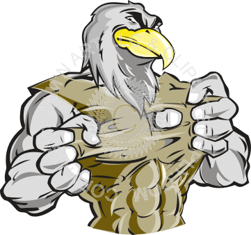 Angry Eagle Ripping Through Shirt With Shirt (361x338), Png Download