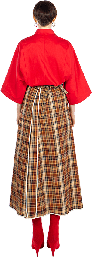 [pre-order] Brown Cotton Plaid Skirt (910x910), Png Download