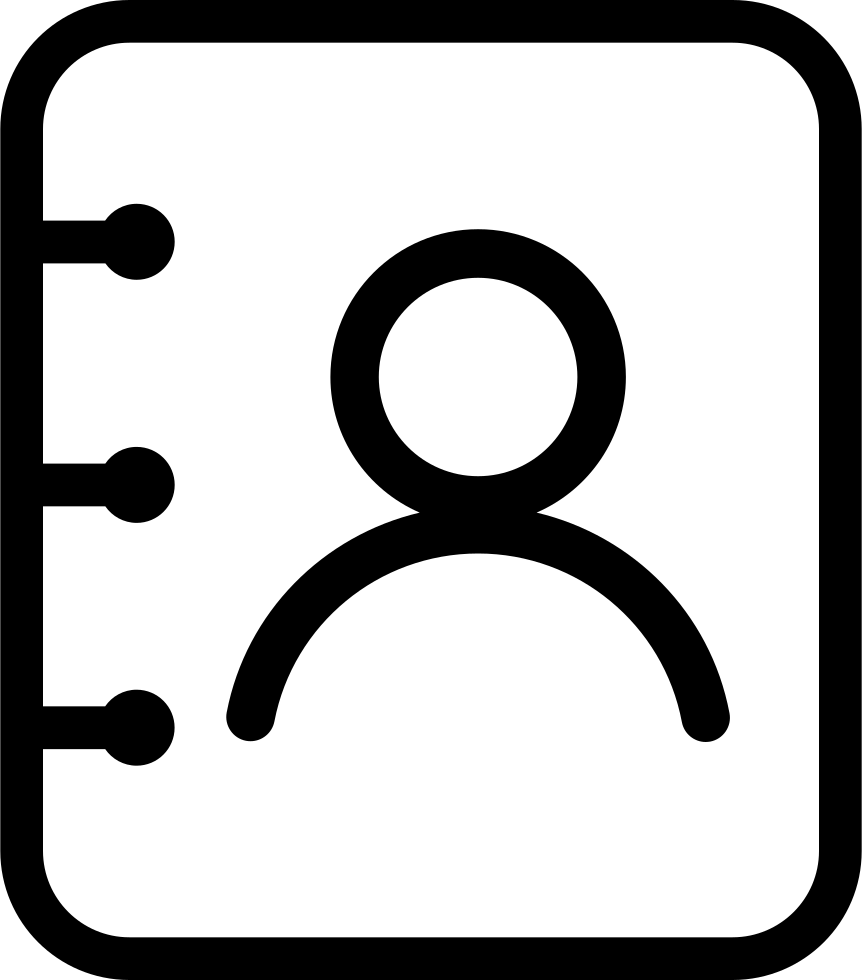 Business Card Address Book Line - Icons For Business Card In Png (862x980), Png Download