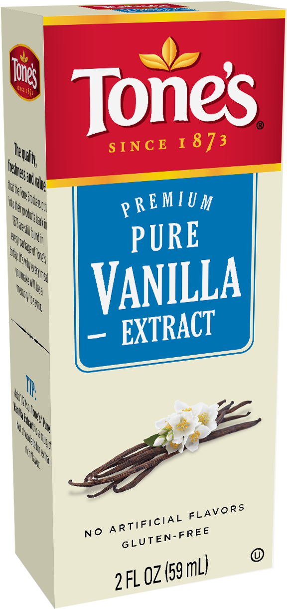 Vanilla Pure Extract Carton 2oz - Tone's Yellow Food Coloring 1 Fl. Oz. Box (1500x1500), Png Download