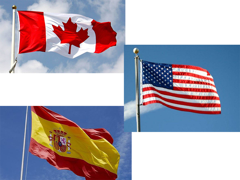 Estados Unidos Y España, Llevando Así Una Presencia - Canada Differences (800x600), Png Download