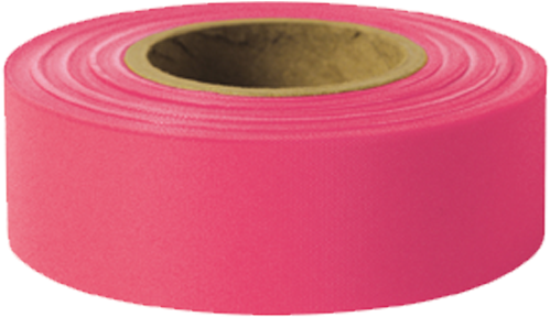 Presco Glo Pink Roll Flagging Tape - Woven Fabric (500x296), Png Download