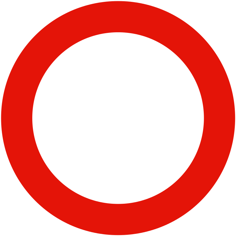 Spain Traffic Signal R100 - Red Circle Outline Transparent (768x768), Png Download