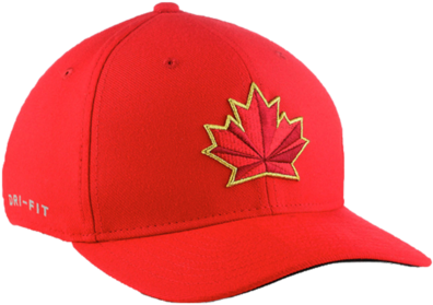 Team Canada Iihf 2018 Olympic Red Swoosh Flex Hat - Hp Openmail (421x480), Png Download