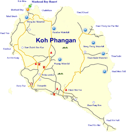 Map Koh Phan Ngan S - Atlas (500x460), Png Download