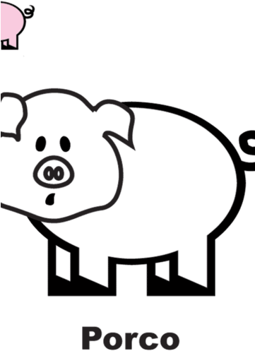 Desenho De Porco Facil (360x510), Png Download