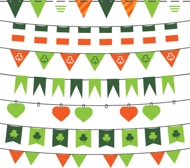 Colección De Vinilos Banderín Saint Patricks - St Patricks Day Flag Shower Curtain (374x332), Png Download