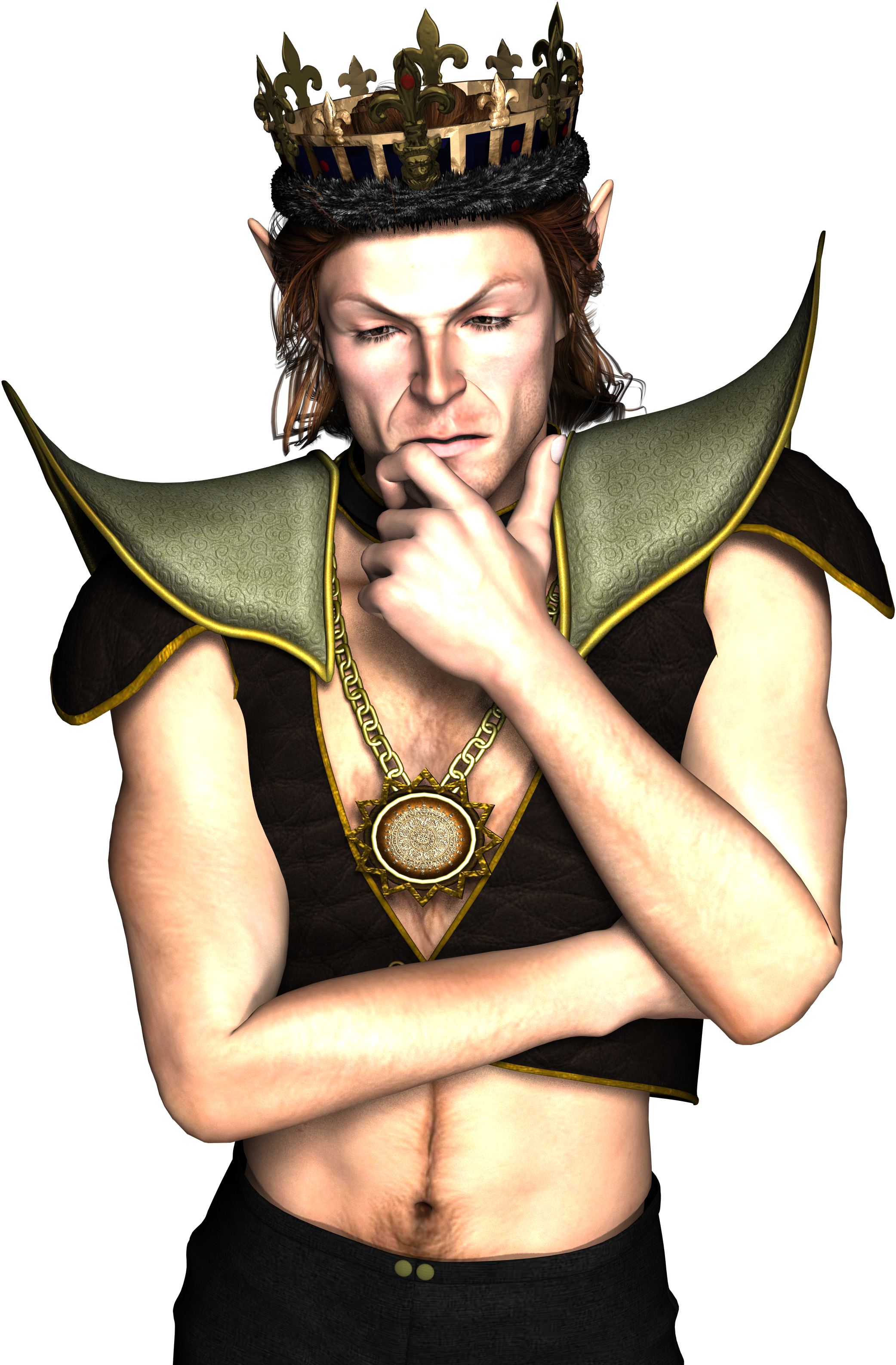 Man King Fantasy Male Crown 1503546 - Man With King Crown (2500x3235), Png Download