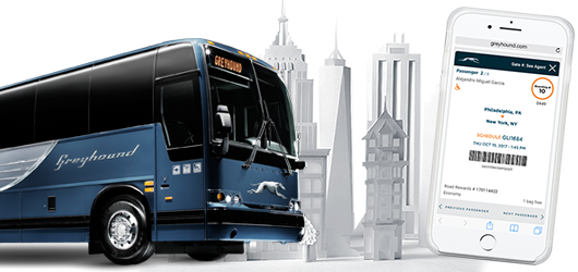 E-ticket - New Greyhound Bus (530x250), Png Download