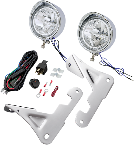 Show Chrome Pair Led Motorcycle Driving Lights 98-18 - Show Chrome 53-457l Light Bar Elip Vt750 Led (443x480), Png Download