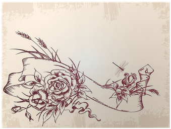 Banner With Roses (400x400), Png Download