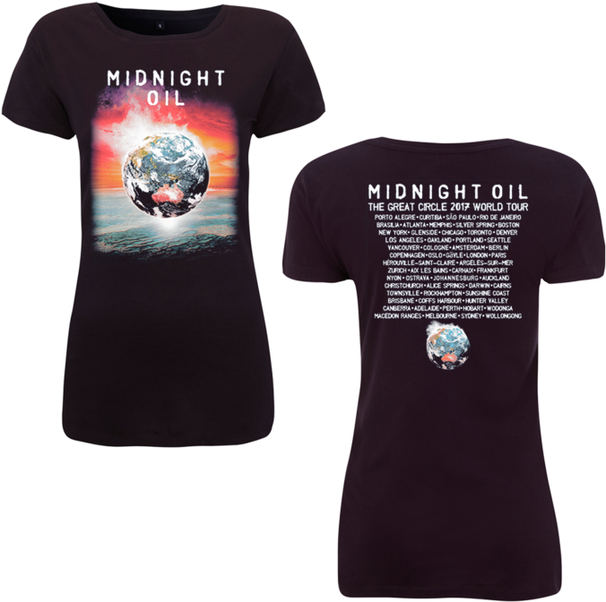 'the Great Circle Globe' 2017 World Tour Ladies Navy - Midnight Oil Essential Oils Great Circle T (690x690), Png Download