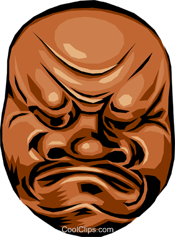 Japanese Mask Royalty Free Vector Clip Art Illustration - Illustration (354x480), Png Download