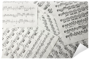 Fotomural Vista De Notas De La Música En Hojas De Papel - Paper (400x400), Png Download