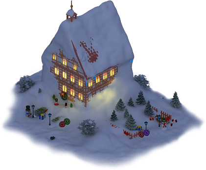 Christmas Tree Market L1 - House (421x348), Png Download