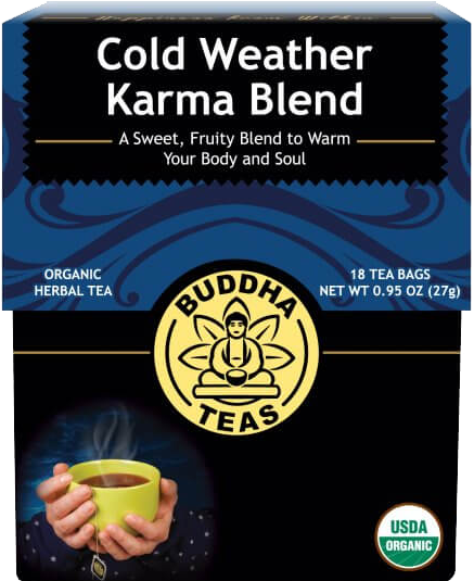 Organic Cold Weather Karma - Buddha Teas Burdock Root Tea - 18 Tea Bags (650x650), Png Download