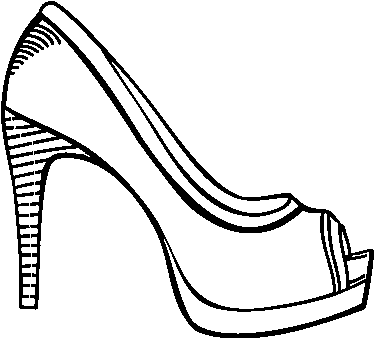 Dibujo De Zapato De Plataforma Para Colorear - Desenhos Para Colorir De Sapatos (600x470), Png Download