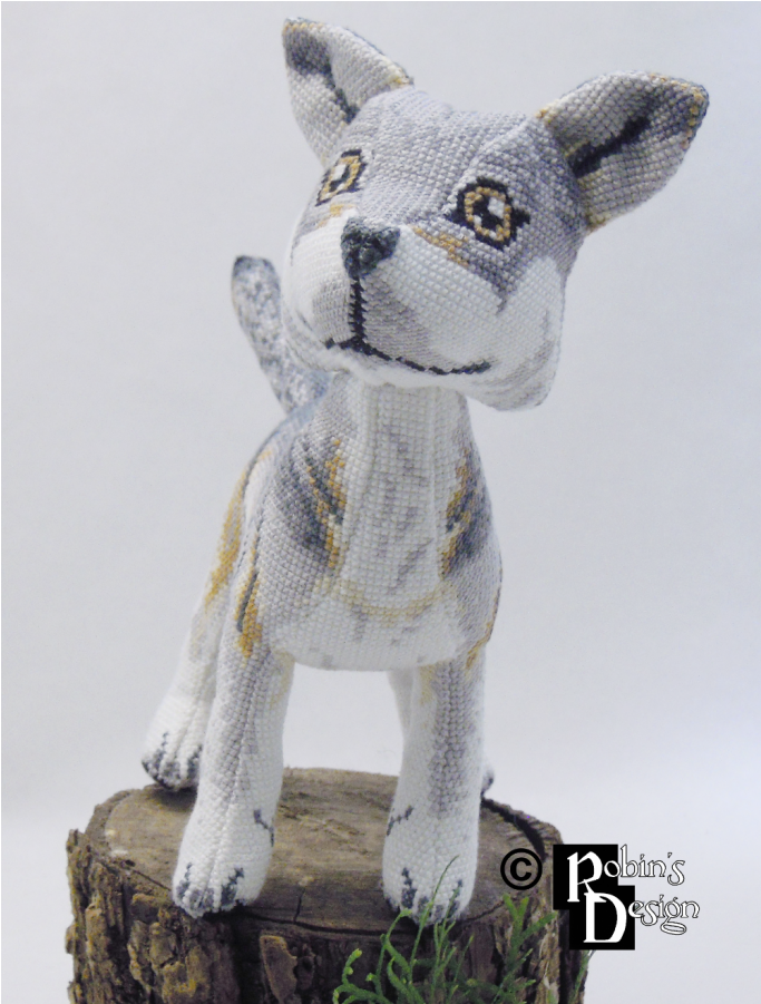 Nighteyes The Gray Wolf Doll 3d Cross Stitch Animal - Sewing (900x900), Png Download