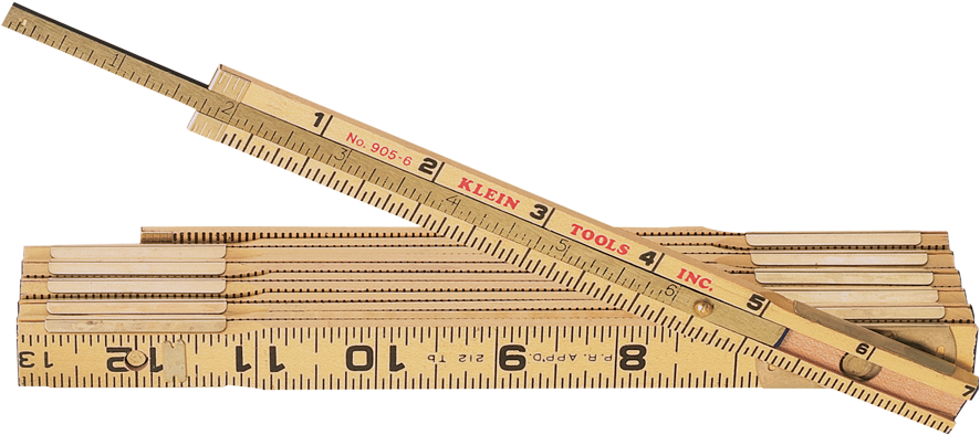 Png 9056 - Klein 905-6 Wood Folding Rule With Extension (1000x1000), Png Download