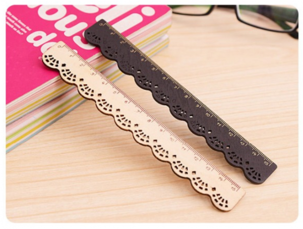 1 Pcs Korea Zakka Kawaii Cute Stationery Lace Brown - Imagens De Regua Fofa (600x600), Png Download