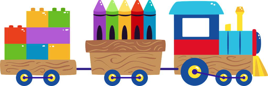 Cartoon Playground Little Train Decorative Elements - 火車頭 卡通 (1024x330), Png Download