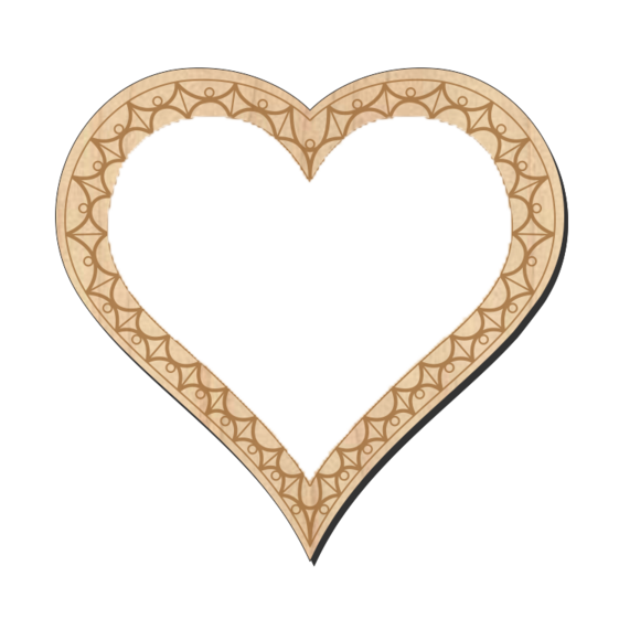 Laser Engraved Wooden Heart - Engraving (561x561), Png Download