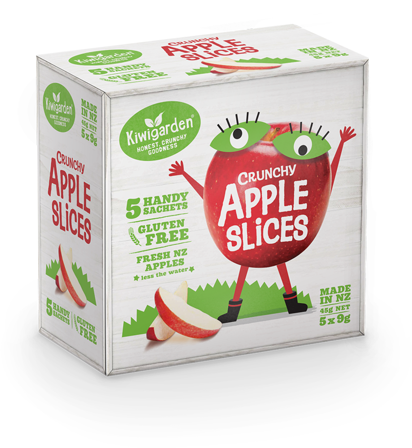 Apple Slices - Kiwigarden Crunchy Apple Slices 5 X 9gm Sachets (1060x1061), Png Download