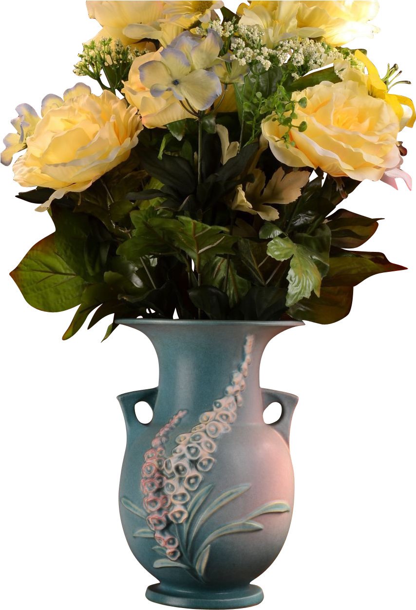 The Roseville Pottery Company Produced The Foxglove - Garden Roses (1251x1251), Png Download