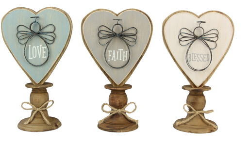 Picture Of Wood Heart Angel - Wood (550x318), Png Download