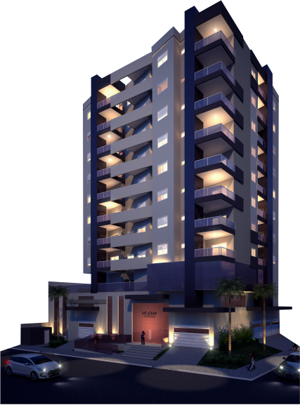 Predio - Moema Residence Tubarão (427x577), Png Download