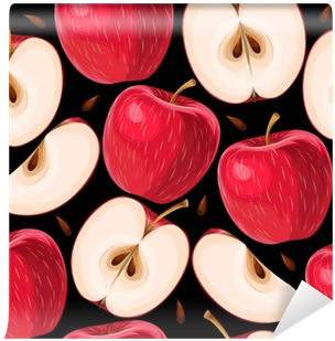Red Apples And Apple Slices Seamless Wall Mural • Pixers® - Wallpaper (400x400), Png Download