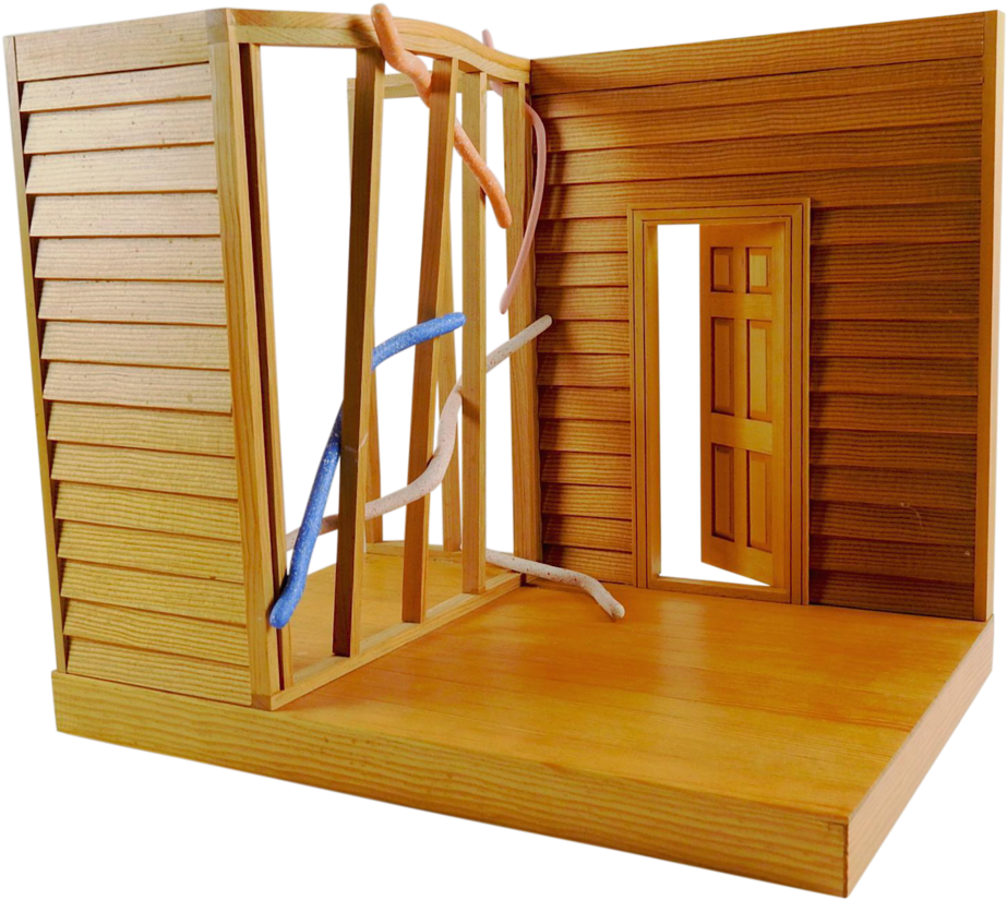 Eric Weller Wood House Sculpture - Sculpture (1024x915), Png Download