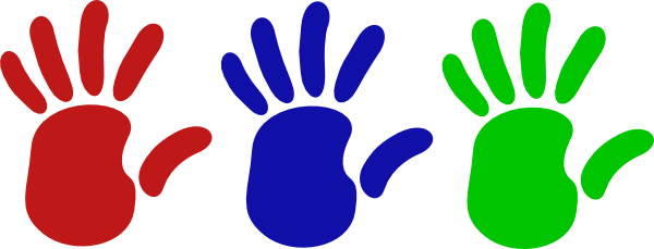 Red Hand Green Hand (600x229), Png Download