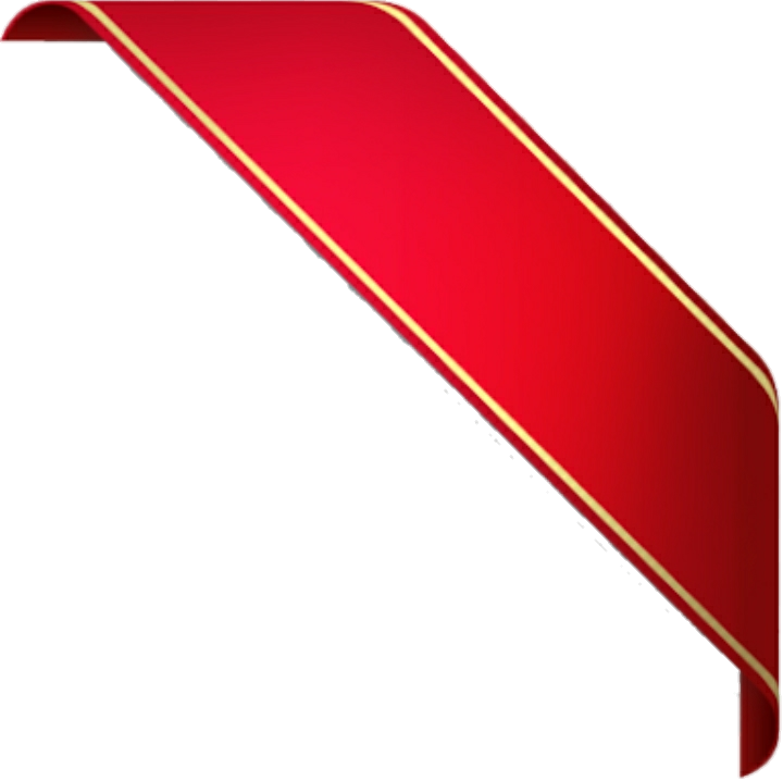 Banderola Rojo Bandera Guirnalda - Red Corner Ribbon Png (720x718), Png Download