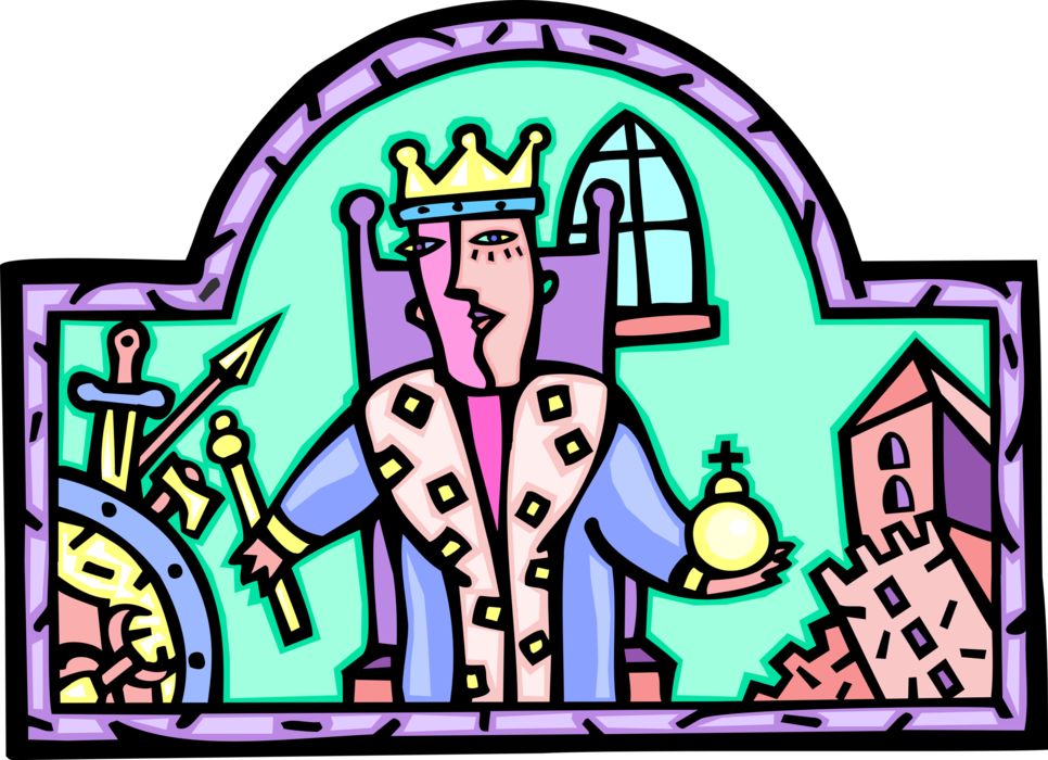 Vector Illustration Of Monarch Or Royalty King With - Manualidad Del Rey Salomon (966x700), Png Download