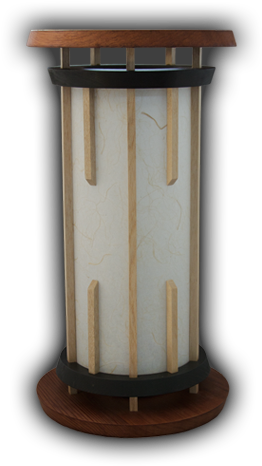 Electric Table Lantern With Flax Shoji Reclaimed Old - Woodworking (450x500), Png Download