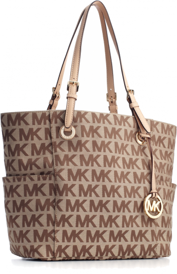 A Chic, Polished Signature Tote From Michael Michael - Michael Kors Purse With Mk (355x550), Png Download