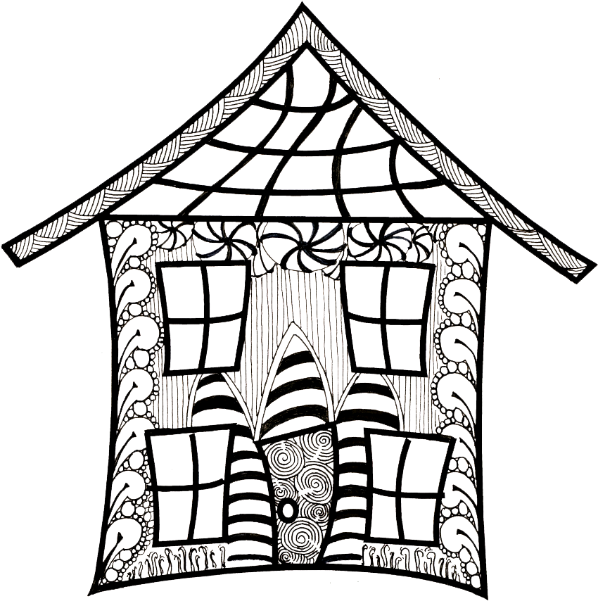Zentangle House Parties - Zentangle House (893x915), Png Download