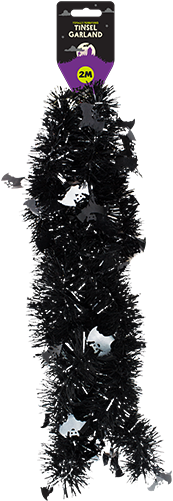 Halloween Tinsel Garland - Christmas Tree (800x620), Png Download