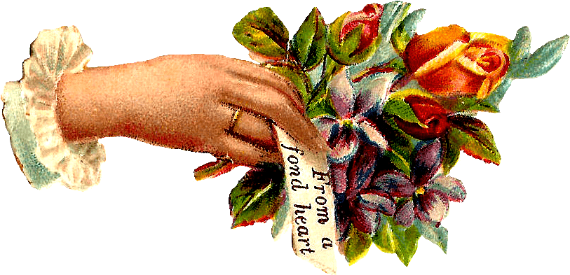 Hand Wishes Vintage Vintage Flower In Hand Full Size Png Download Seekpng