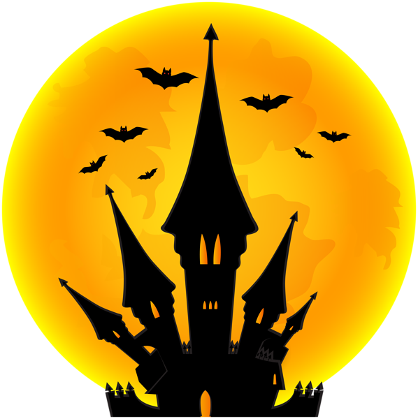 0, - Halloween Moon (598x600), Png Download